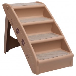 Escalera plegable para perros marrón 62x40x49.5 cm H