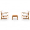 Muebles de jardín 3 pzas cojines madera maciza de acacia 2