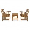 Juego de muebles de jardín 3 piezas madera de acacia maciza 2