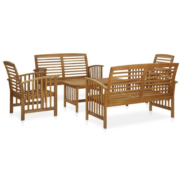 5 pcs conjunto lounge de jardim madeira de acácia maciça D