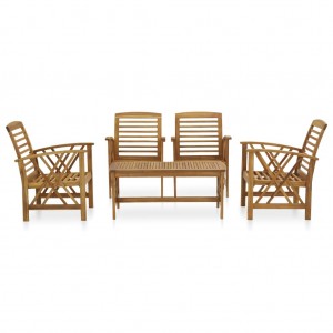 5 pcs conjunto lounge de jardim madeira de acácia maciça H