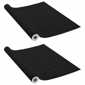 Láminas autoadhesivas muebles 2 uds PVC madera oscura 500x90 cm H