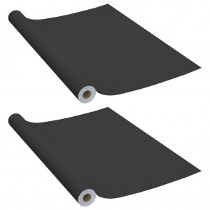 Láminas autoadhesivas muebles 2 uds PVC negro 500x90 cm H