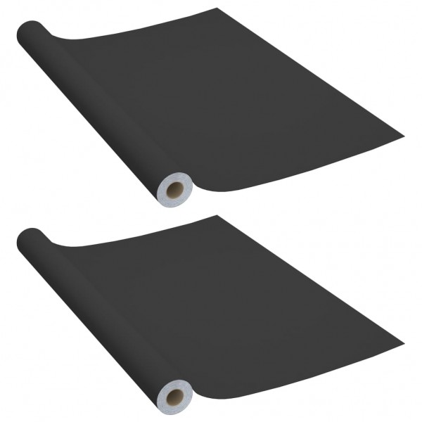Láminas autoadhesivas muebles 2 uds PVC negro 500x90 cm M 2
