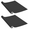 Láminas autoadhesivas muebles 2 uds PVC negro 500x90 cm 2