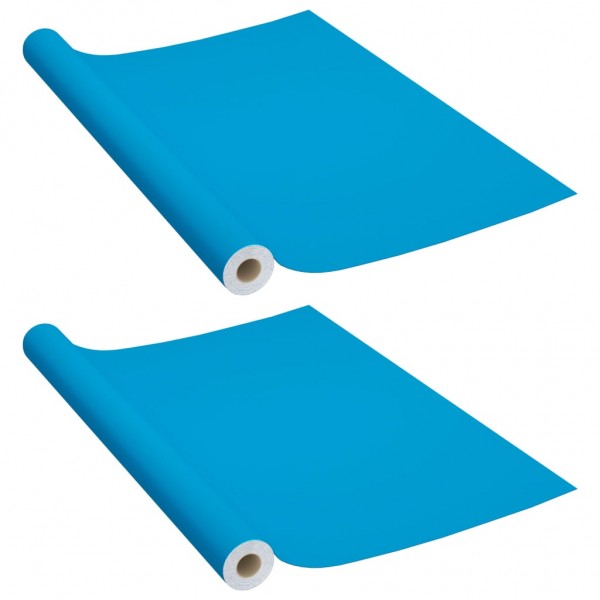 Autocolante para móveis 2 pcs 500x90 cm PVC azul-ciano M 2