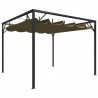 Gazebo jardim telhado retrátil 3x3 m 180 g/m² cinza-acastanhado 1