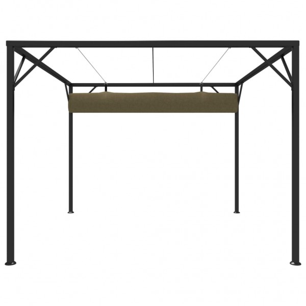Gazebo jardim telhado retrátil 3x3 m 180 g/m² cinza-acastanhado M 4