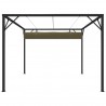 Gazebo jardim telhado retrátil 3x3 m 180 g/m² cinza-acastanhado 4