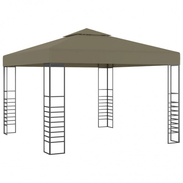 Carpa de jardín con tejado retráctil gris taupe 3x3m 180 g/m² D