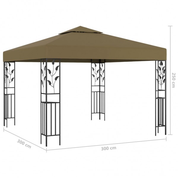Gazebo 3x3 m 180 g/m² cinza-acastanhado M 5