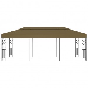 Gazebo 6x3 m 180 g/m² cinzento-acastanhado H