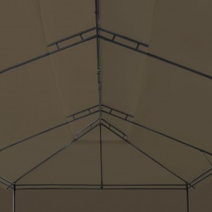 Cenador con cortinas gris taupe 180g/m² 600x298x270 cm H