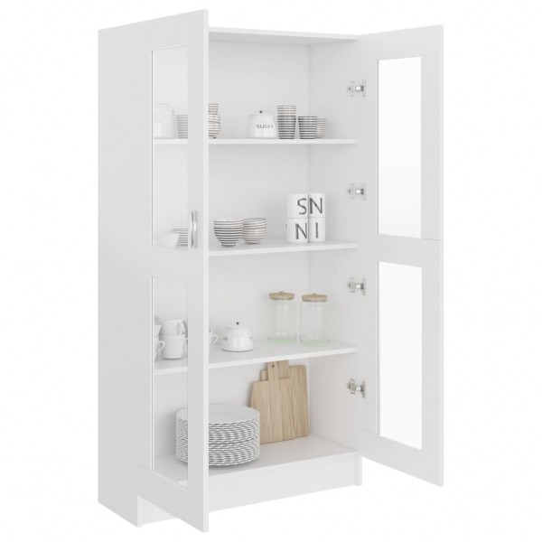 Vitrina de madera contrachapada blanco 82.5x30.5x150 cm M 2