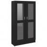 Vitrina de madera contrachapada negro 82.5x30.5x150 cm 2