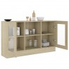 Vitrina de madera contrachapada color roble 120x30.5x70 cm 4