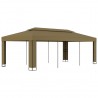 Cenador con doble techo gris taupe 3x6 m 180 g/m² 1
