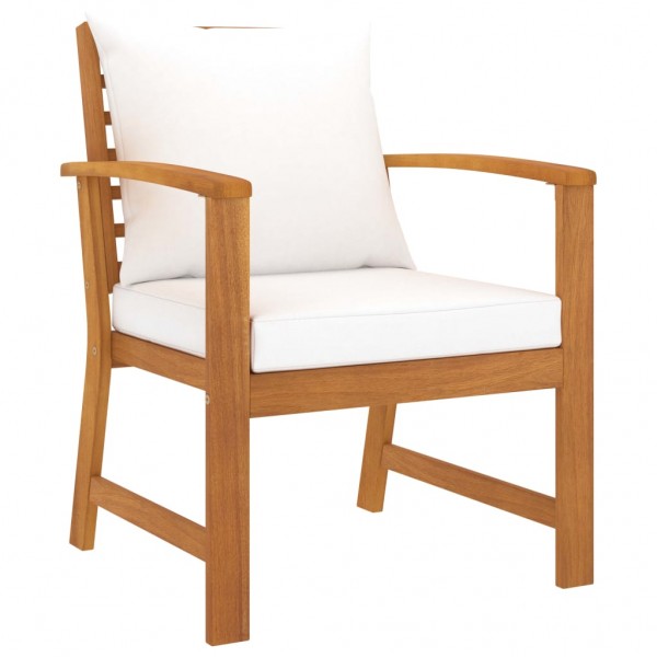 Muebles de jardín 5 piezas cojines madera maciza de acacia M 3