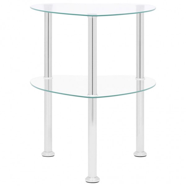 Mesa de apoio c/ duas prateleiras 38x38x50cm vidro transparente M 2