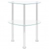 Mesa de apoio c/ duas prateleiras 38x38x50cm vidro transparente 2