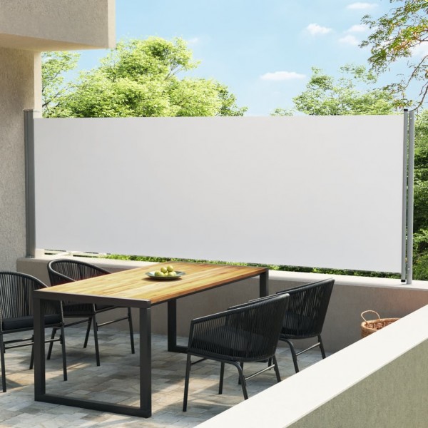 Toldo lateral retráctil para patio crema 600x160 cm D