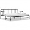 Estrutura sofá-cama de puxar 90x200 cm metal preto 3