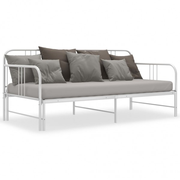 Estructura de sofá cama extraíble de metal blanco 90x200 cm M 2