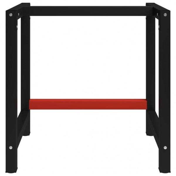 Estructura de banco de trabajo metal negro y rojo 150x57x79 cm M 2