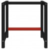 Estructura de banco de trabajo metal negro y rojo 150x57x79 cm 2