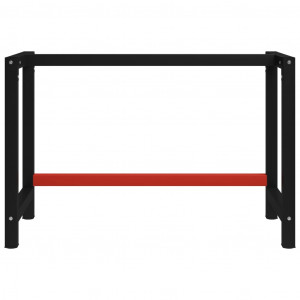 Estructura de banco de trabajo metal negro y rojo 120x57x79 cm H