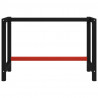 Estructura de banco de trabajo metal negro y rojo 120x57x79 cm 2