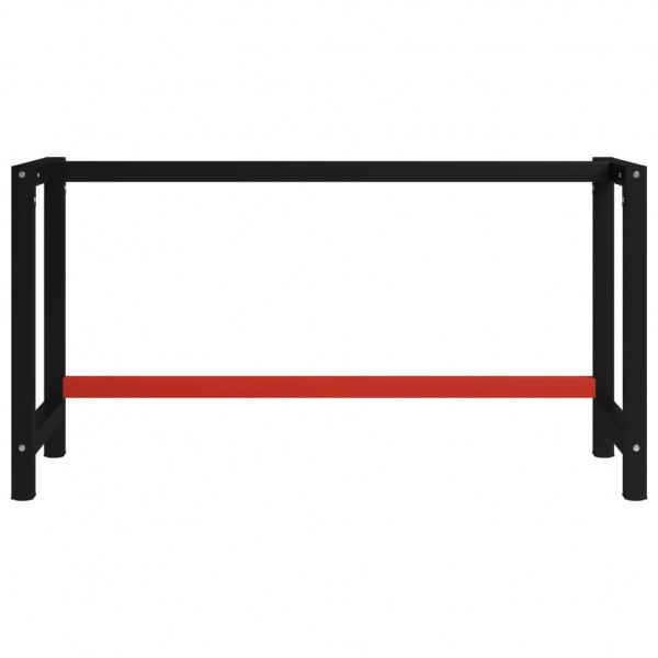 Estrutura banco de trabalho 150x57x79 cm metal preto e vermelho M 2