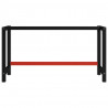 Estrutura banco de trabalho 150x57x79 cm metal preto e vermelho 2