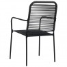 Sillas de jardín 4 unidades cuerda de algodón y acero negro 5