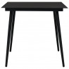 Mesa de jantar para jardim 80x80x74 cm aço e vidro preto 2