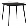 Mesa de jantar para jardim 80x80x74 cm aço e vidro preto 4