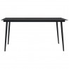 Mesa de comedor de jardín acero y vidrio negra 190x90x74 cm 2