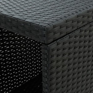 Mesa de bar com prateleiras 120x60x110 cm vime PE preto H