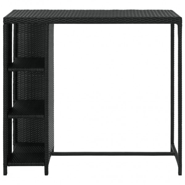 Mesa bar estante almacenaje 120x60x110cm ratán sintético negro M 3