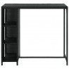 Mesa de bar com prateleiras 120x60x110 cm vime PE preto 3