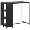 Mesa de bar com prateleiras 120x60x110 cm vime PE preto 5