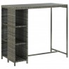 Mesa bar estante almacenaje 120x60x110cm ratán sintético gris 1