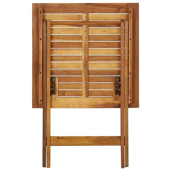Mesa de jardim dobrável 60x60x75 cm madeira de acácia maciça M 5