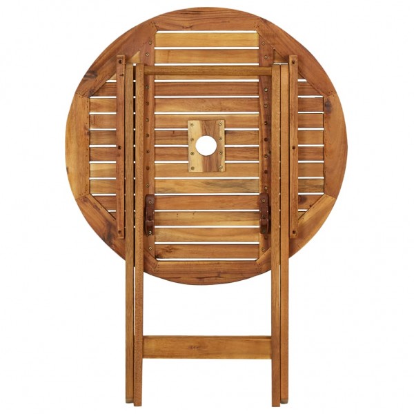 Mesa plegable de jardín de madera maciza de acacia 70 cm M 5