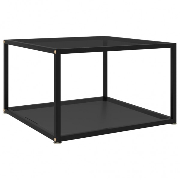 Mesa de centro negra vidrio templado 60x60x35 cm D