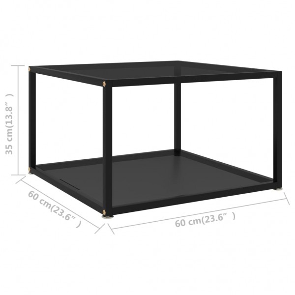 Mesa de centro negra vidrio templado 60x60x35 cm M 5
