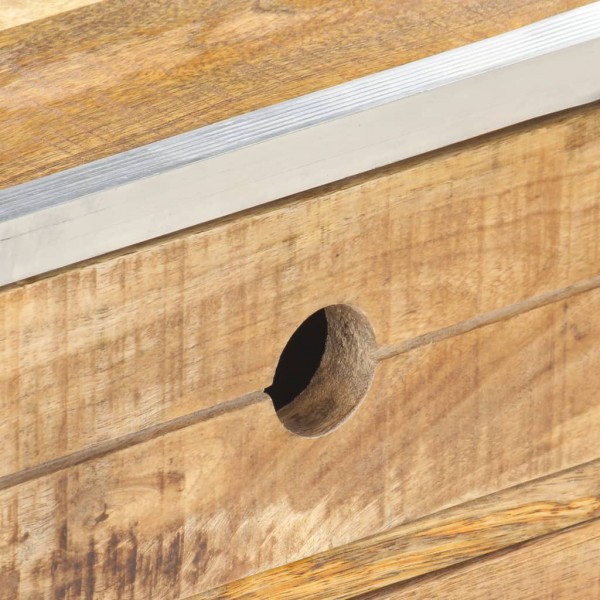 Mesa de centro de madera maciza de mango en bruto 89x59x33 cm M 2