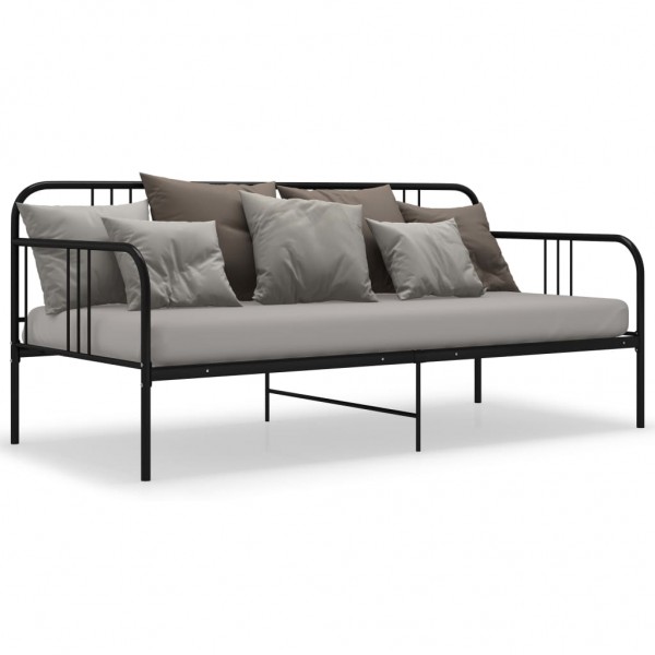 Estructura de sofá cama de metal negro 90x200 cm M 2