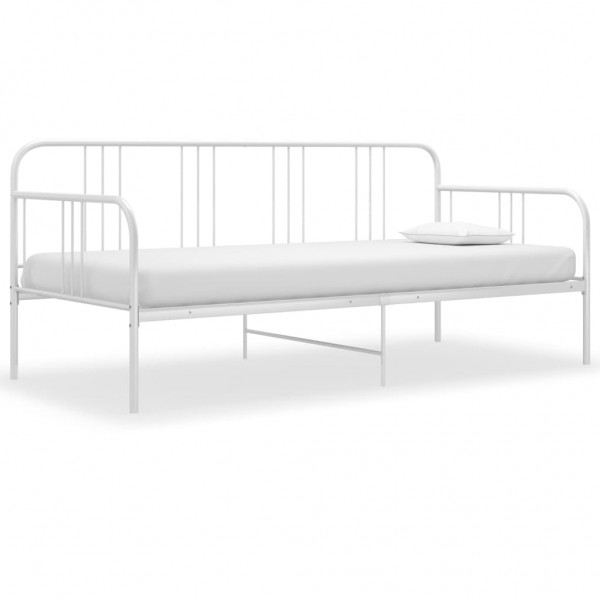 Estructura de sofá cama de metal blanco 90x200 cm D