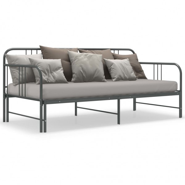 Estructura de sofá cama extraíble de metal gris 90x200 cm M 2